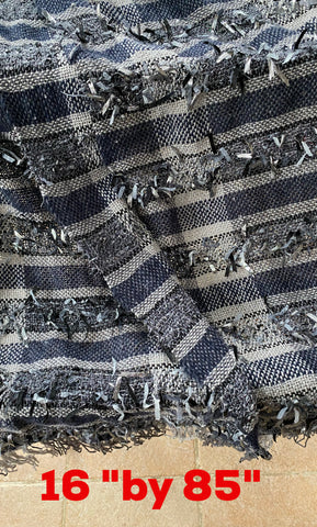 Black/ Gray/Silver eyelash shawl